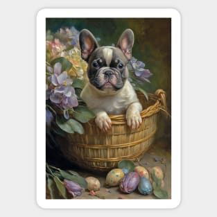 French Bulldog Easter Card Sticker